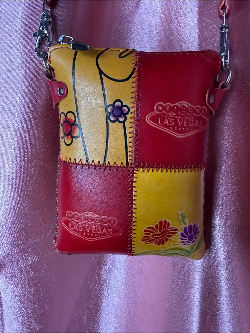 Las Vegas Colorblock Red & Yellow Crossbody Bag